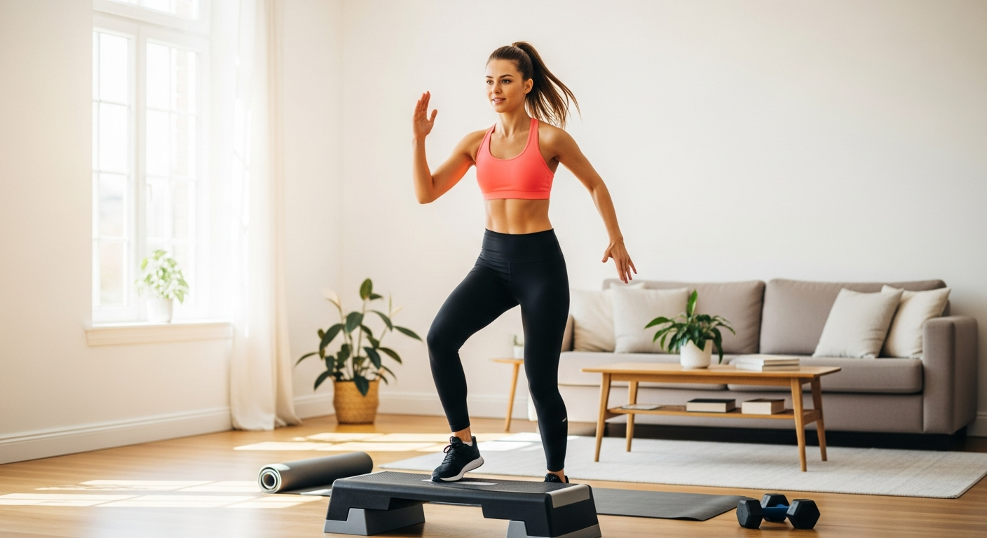 Аэробика дома со степ-платформой